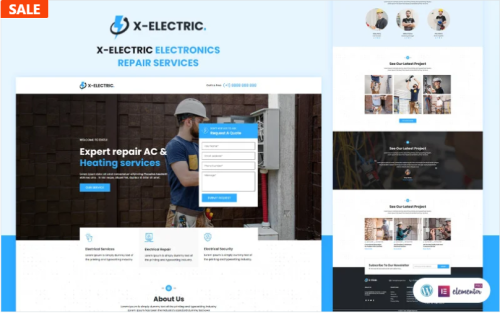 X-Electric Services Elementor Landing Page Template
