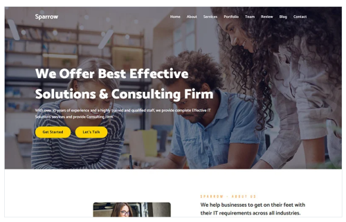 Sparrow - Agency & Consulting Landing Page Template