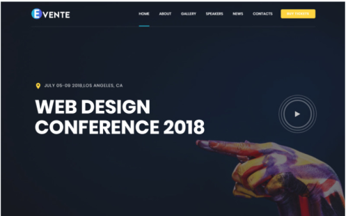 Evente - Web Design Conference Landing Page Template