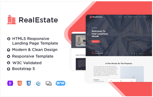 RealEstate - Responsive Landing Page Template