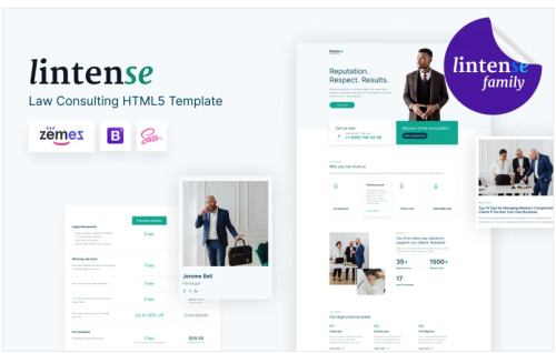 Lintense - Law Consulting Landing Page Template