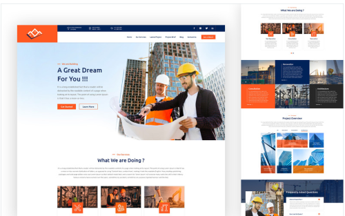 Builderex Construction Services HTML5 Landing Page Template