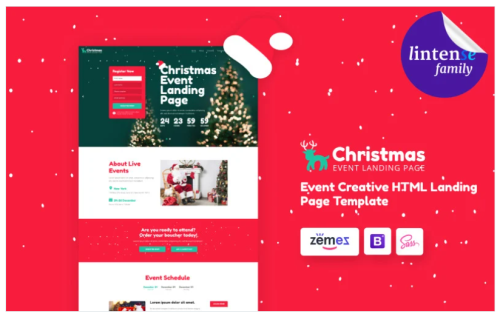 Lintense Christmas - Winter Holiday HTML Landing Page Template