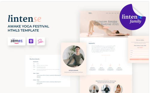 Lintense Yoga - Event Landing Page Template