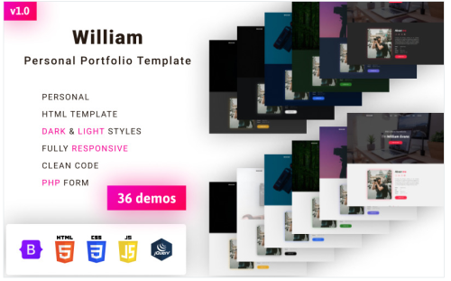 William - Personal Portfolio Landing Page Template