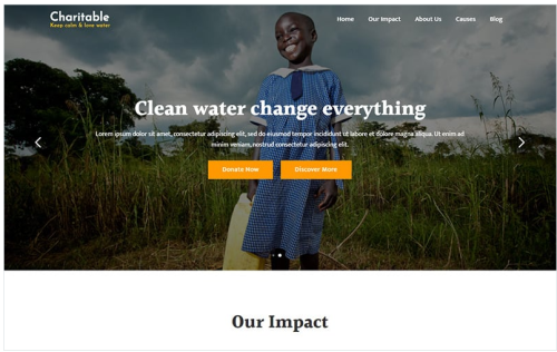 Charitable - Water Crisis Charity Landing Page Template