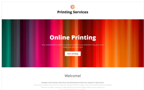 Printing Services - Online Printing with Novi Builder Landing Page Template