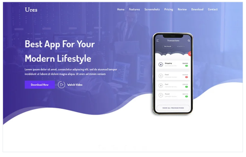 Ures - App HTML Landing Page Template