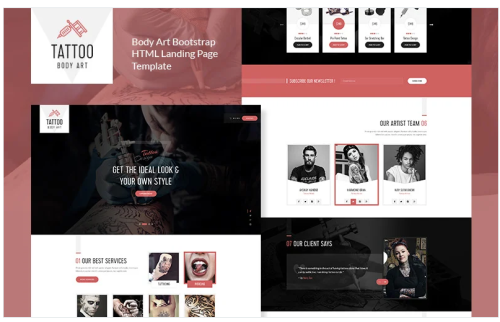 Tattoo Body Art Bootstrap Landing Page Template