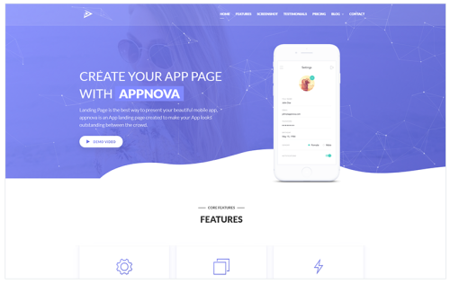 Appnova - App Landing Page Template