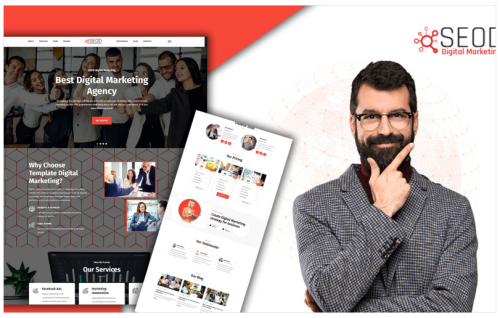 Seod Digital Agency Responsive Landing Page HTML5 Template