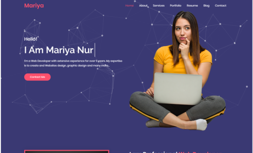 Mariya Personal Portfolio Landing Page Template