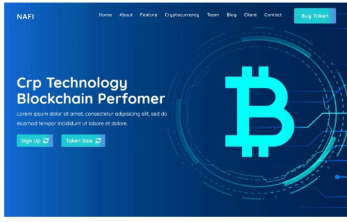 Nafi - Bitcoin & Cryptocurrency Landing Page HTML Template