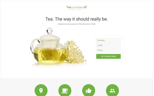 Tea Company - Drink Store Clean HTML Landing Page Template
