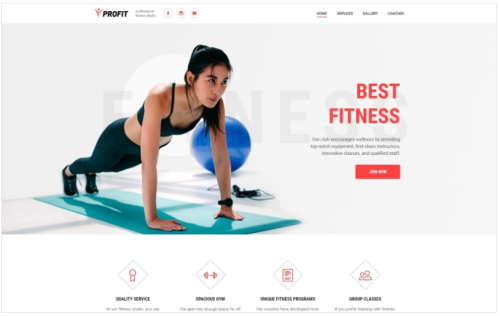 Profit - Sport One Page Minimal Bootstrap4 HTML Landing Page Template
