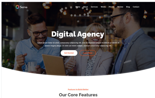 Servo - Digital Agency Landing Page Template