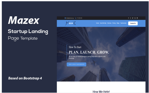 Mazex - Startup Landing Page Template