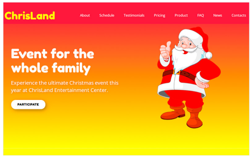 ChrisLand- Christmas Landing Page Template