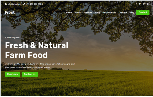 Front - Agriculture & Organic Landing Page Template