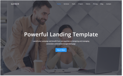 Gainer - Landing Page Template