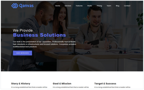 Qanvas - Multipurpose Business, Agency, Consultant and Corporate HTML5 Template Landing Page Template