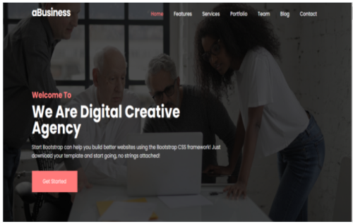 aBusiness - Digital Agency One Page Portfolio & Corporate Business Landing Page Template