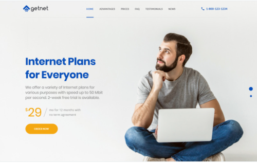 GetNet - Internet Service Provider Landing Page Template