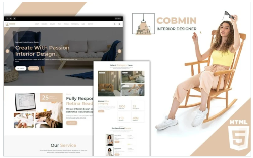 Cobmin Architecture For Interior Designer Landing Page Template