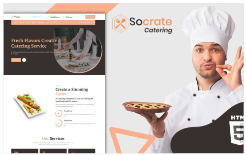 Socrate Food Restaurant Catering Landing Page Template