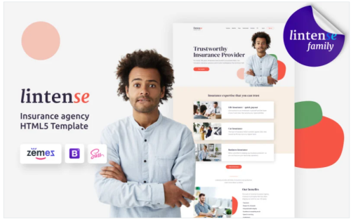 Lintense Insurance Agency - Creative HTML Landing Page Template