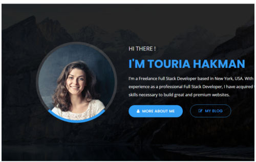 Touria - Personal Portfolio Landing Page Template