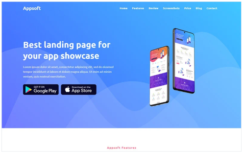 Appsoft - App Landing Page Template