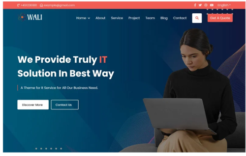 Wali - IT Solution Business Landing Page Template