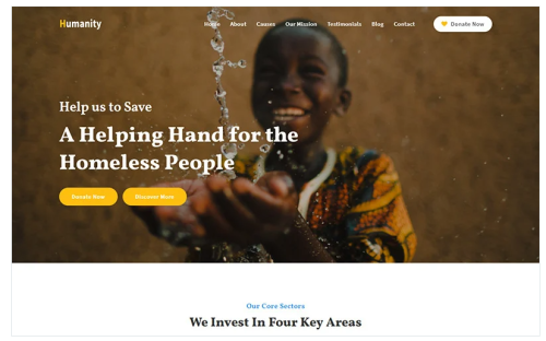 Humanity - Charity & Nonprofit Foundation Landing Page Template