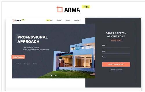 ARMA - Construction Company Free Creative HTML Landing Page Template
