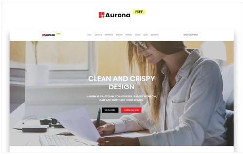 Aurona - Free Business Clean HTML Landing Page Template
