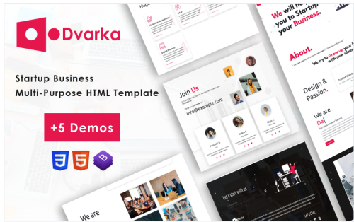Dvarka - Startup Business One Page Bootstrap 5 Templates
