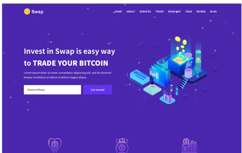 Swap - ICO & Cryptocurrency Bitcoin Landing Page Template