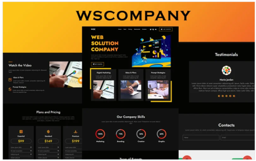 WSCOMPANY - Fully Responsive Working Landing Page Template
