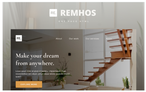 Remhos - Furniture Interiors Landing Page Multipurpose Bootstrap Template