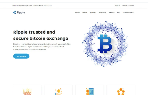 Ripple - Bitcoin & Cryptocurrency Landing Page Template