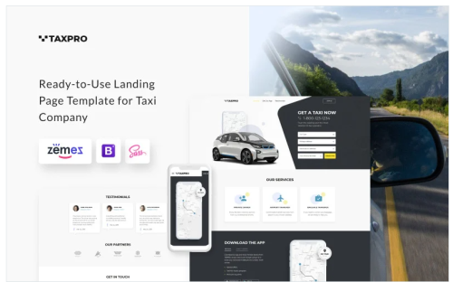 TaxPro - Taxi Service Landing Page Template