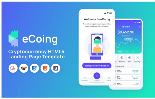 eCoing - Cryptocurrency HTML5 Landing Page