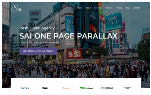 Sai - One Page Parallax HTML Landing Page Template