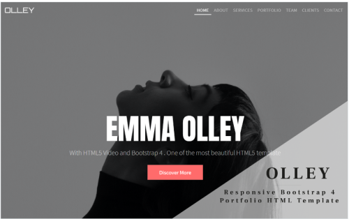Olley - Responsive Bootstrap 4 One Page Portfolio Landing Page