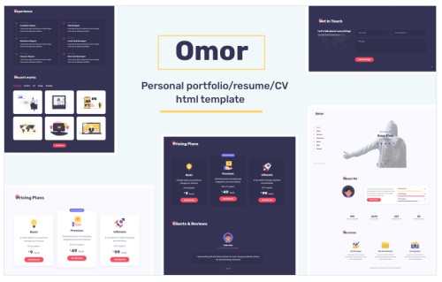 Omor - Portfolio/CV/Resume Landing Page Template