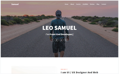 Samuel - Personal Portfolio Landing Page Template