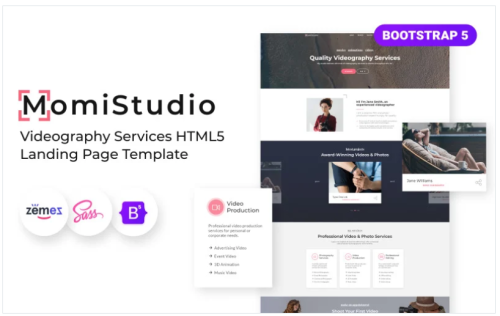 MomiStudio - Videography Services HTML5 Landing Page Template