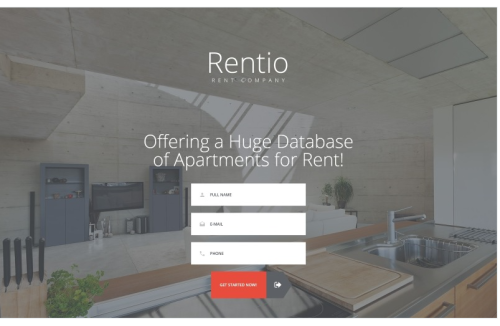 Rentio - Rent Company Clean HTML5 Landing Page Template
