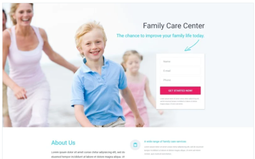 Family - Modern Medical Care Compatible with Novi Builder Landing Page Template